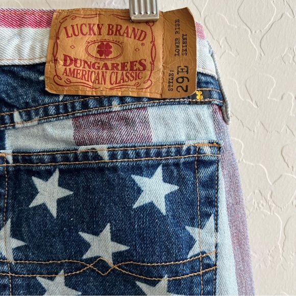 Vintage Y2K Lucky Brand American Flag Print Denim Low Rise Jean - Picture 8 of 8